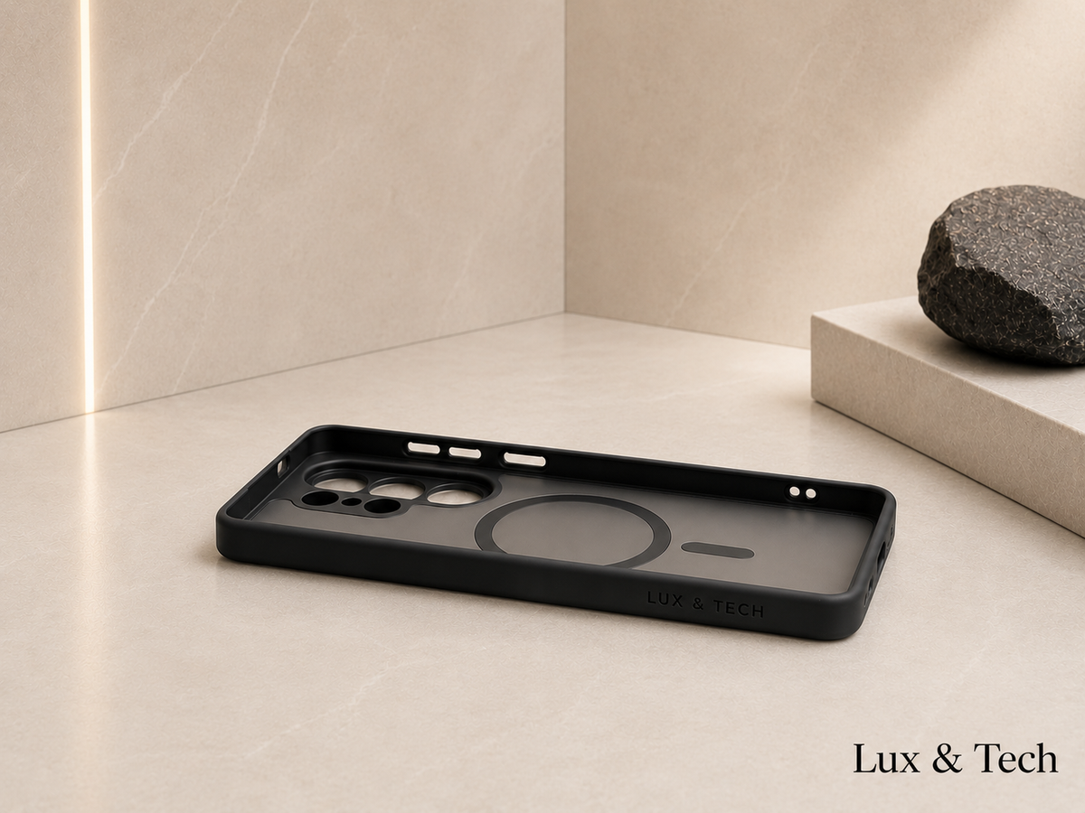 LUX & TECH Magnetic Case Luxury for Samsung s26 Ultra Matte Translucent and Black