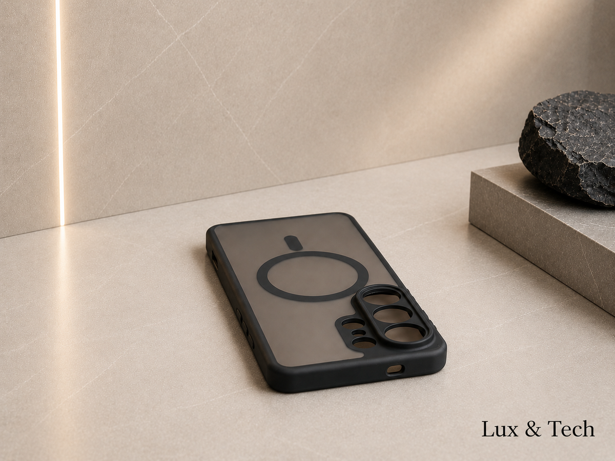 LUX & TECH Magnetic Case Luxury for Samsung s26 Ultra Matte Translucent and Black