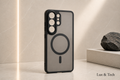 LUX & TECH Magnetic Case Luxury for Samsung s26 Ultra Matte Translucent and Black