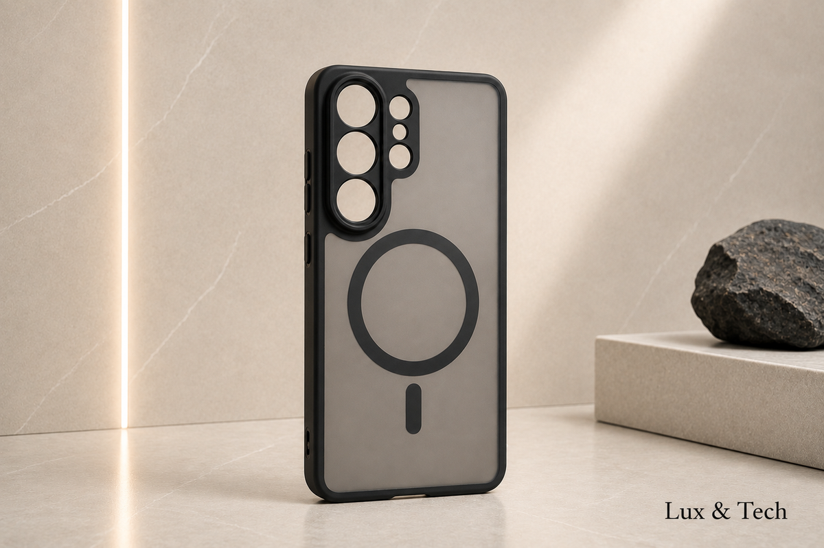 LUX & TECH Magnetic Case Luxury for Samsung s26 Ultra Matte Translucent and Black