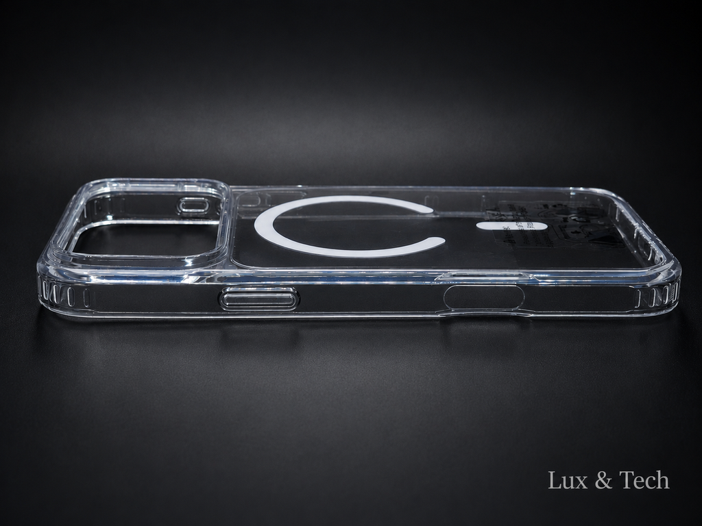 Lux & Tech Magnetic Case Luxury for iPhone 17 Pro Max Clear Back Cover