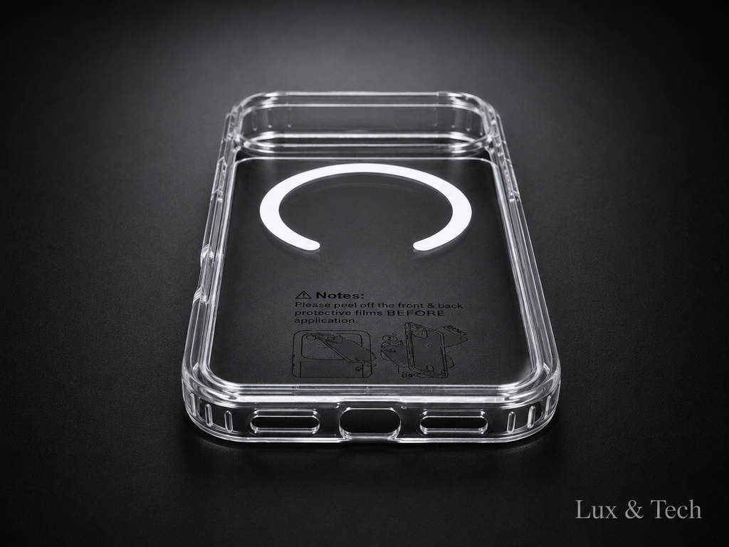 Lux & Tech Magnetic Case Luxury for iPhone 17 Pro Max Clear Back Cover