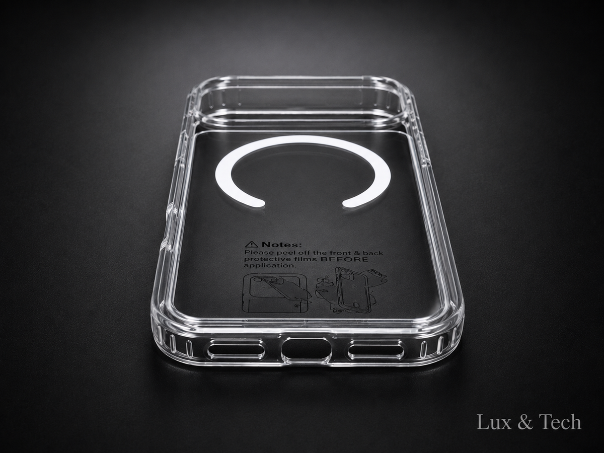 Lux & Tech Magnetic Case Luxury for iPhone 17 Pro Max Clear Back Cover