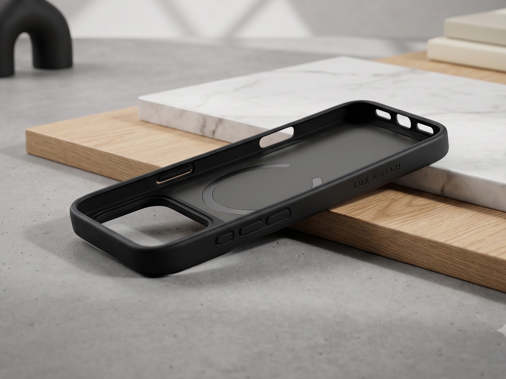 LUX & TECH Magnetic Case Luxury for iPhone 17 Pro Max Matte Translucent.